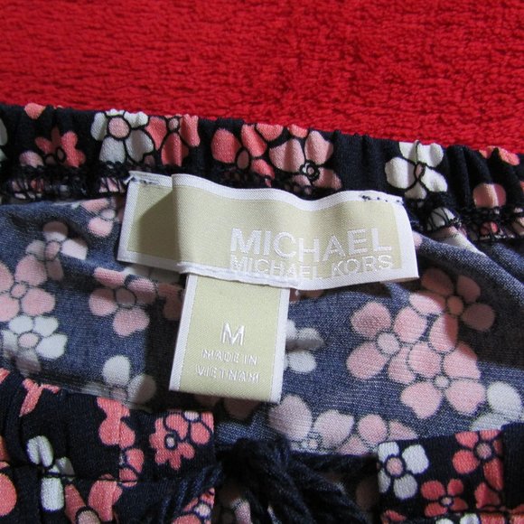 Michael Kors Keyhole Neck Sleeveless Short Dress Navy Pink - Picture 4 of 8